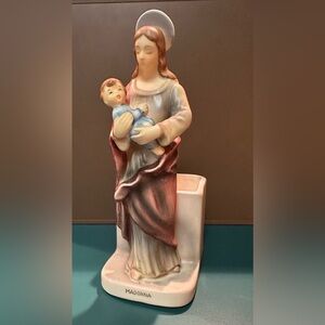 Vintage Lefton Madonna and Child planter
